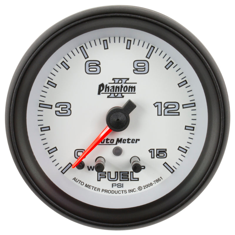 AutoMeter Gauge Fuel Press 2-5/8in. 15PSI Stepper Motor W/ Peak & Warn Phantom II 7861 7861 Photo - Primary