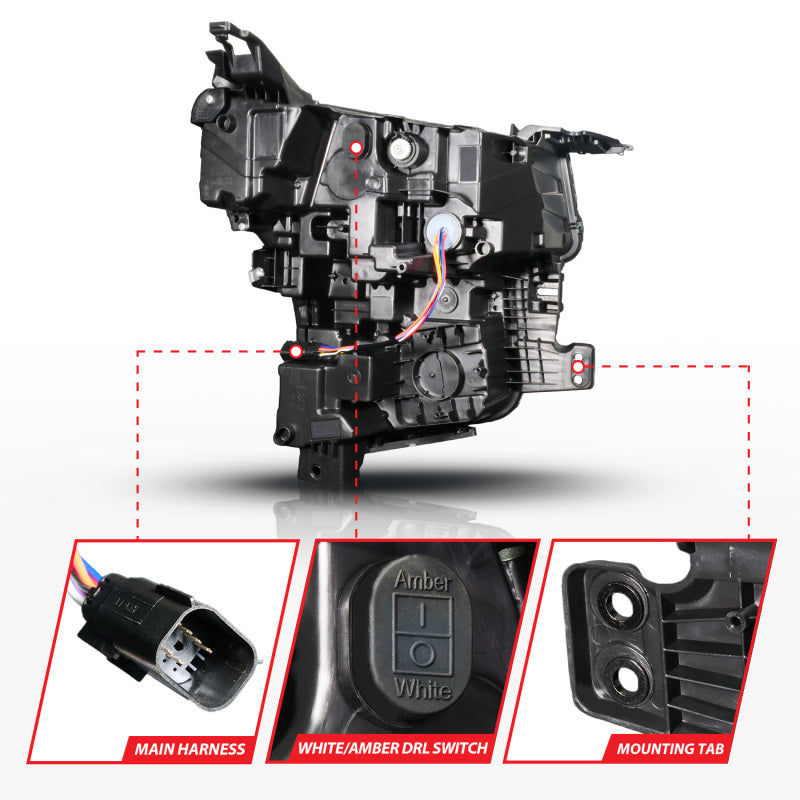 ANZO 21-23 Chevy Tahoe/Suburban LED Light Bar Style Headlights Black w/ Squential DRL (Left Side) 111636X-L 111636X-L User 1