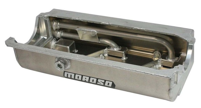 Moroso Pre-85 Chevrolet Small Block (w/Two Pick Ups) Sprint Car Dry Sump 6.5in Aluminum Oil Pan 21554 21554 User 1