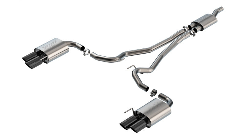 Borla 2024 Ford Mustang 2.3L Ecoboost S-Type Black Chrome Catback Exhaust w/ Quad Tips - Non-Active 140981BC 140981BC Photo - Primary