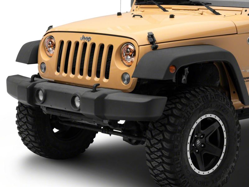 Raxiom 07-18 Jeep Wrangler JK 7-In LED Headlights Orange Housing- Clear Lens J154700 J154700 Photo - Close Up