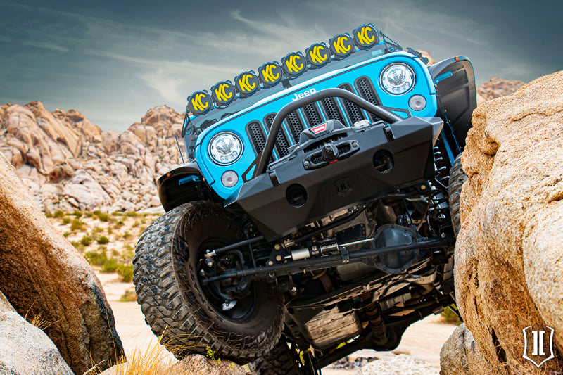 ICON 07-18 Jeep Wrangler JK Pro Series Front Bumper Rec Winch Mount w/Bar/Tabs 25215 25215 Photo - Mounted