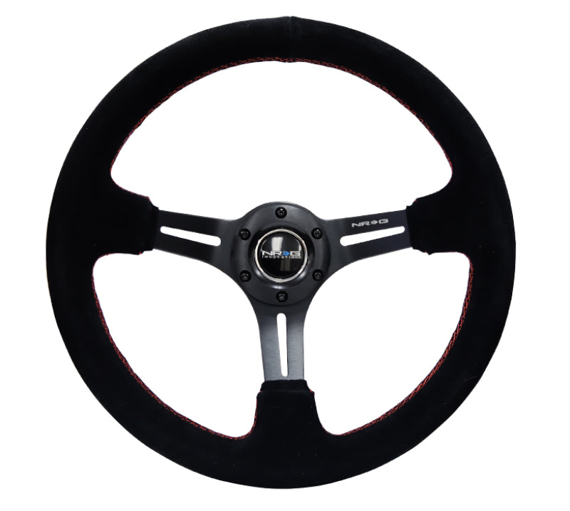 NRG Reinforced Steering Wheel 350mm Sport Steering Wheel Suede (3" Deep) RST-018S-RS Photo - Primary