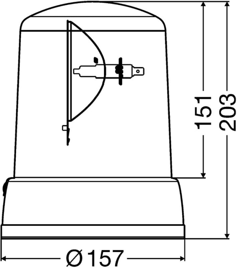 Hella Rotating Beacon H12V Yellow Mg12 2Rl 008061101 008061101 Technical Drawing