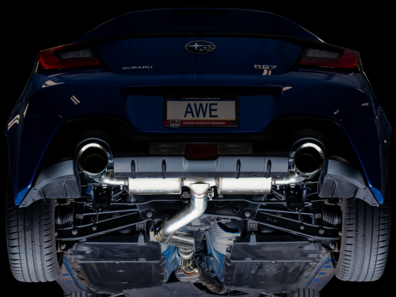 AWE Tuning AWE Subaru BRZ/ Toyota GR86/ Toyota 86 Touring Edition Cat-Back Exhaust- Diamond Black Tips 3015-33486 3015-33486 Photo - Mounted