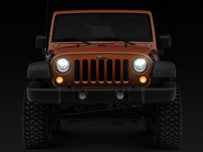 Raxiom07-18 Jeep Wrangler JK LED Halo Projector Headlights- Chrome Housing (Clear Lens) J121872 J121872 Photo - Close Up