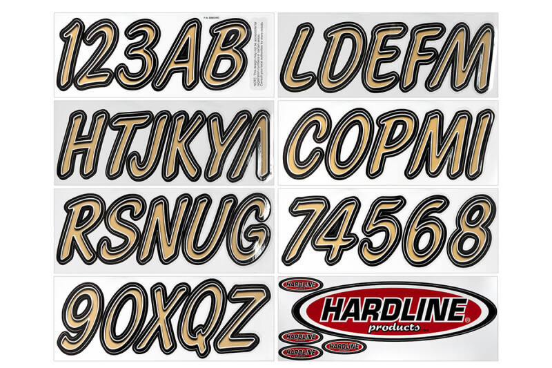 Hardline Boat Lettering Registration Kit 3 in. - 400 Brown/Black BRBKG400 BRBKG400 Photo - Primary