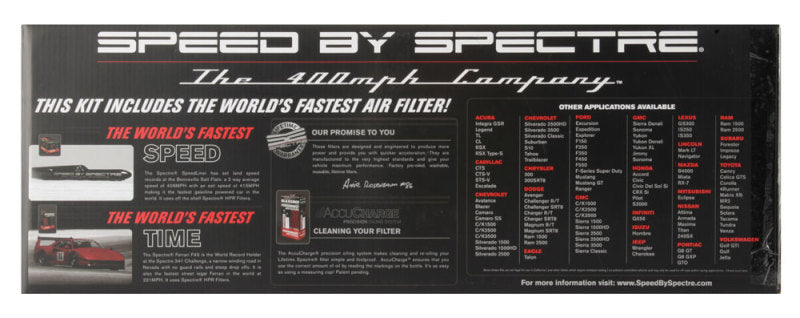 Spectre 94-01 Dodge RAM 1500/2500 V8-5.2/5.9L F/I Air Intake Kit - Polished w/Red Filter 9931 9931 Photo - in package