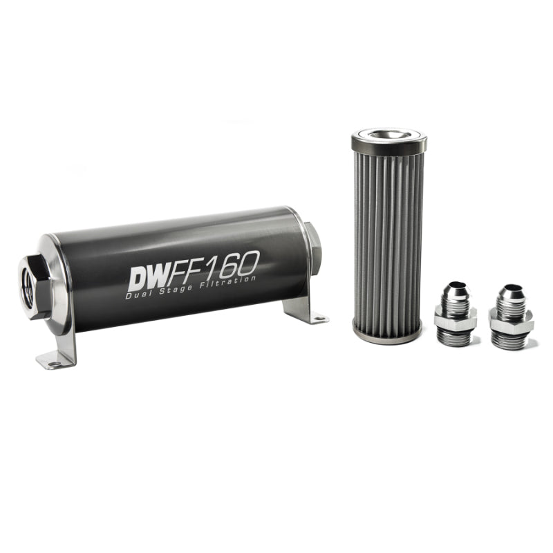 DeatschWerks '-8AN, 40 micron, 160mm In-line fuel filter kit 8-03-160-040K-8 Photo - Primary