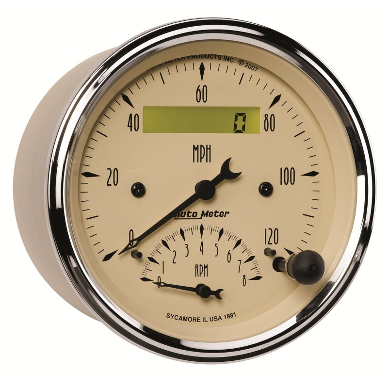 Autometer Gauge, Tach/Speedo, 3 3/8", 120mph & 8k RPM, Elec. Program., Antq Beig 1881 User 3