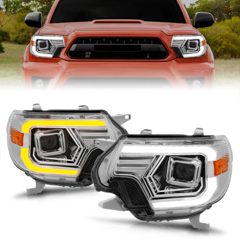 ANZO 12-15 Toyota Tacoma Projector Headlights - w/ Light Bar Switchback Chrome Housing 111557 111557 Photo - Primary