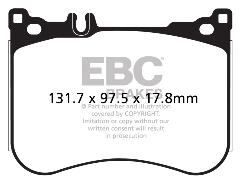 EBC 14+ Mercedes-Benz S550 4.7 Twin Turbo AMG Sport Pkg Redstuff Front Brake Pads DP32178C DP32178C Photo - Primary