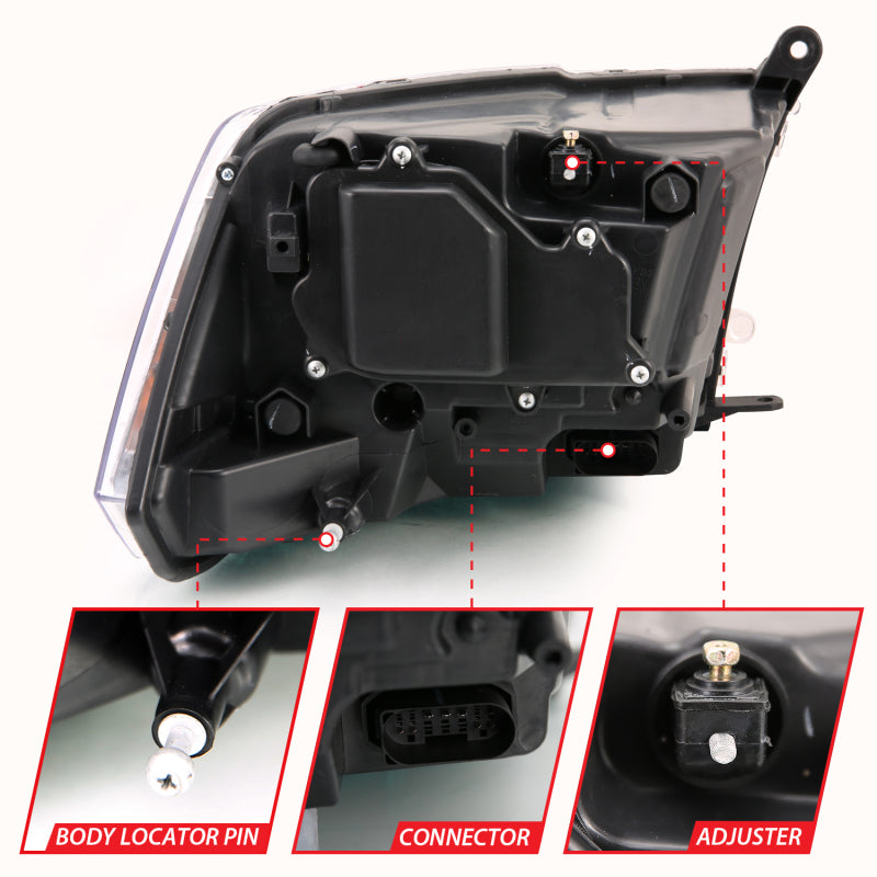 ANZO 2009-2018 Dodge Ram 1500 Projector H.L. Switchback Black Amber 111441 111441 User 4