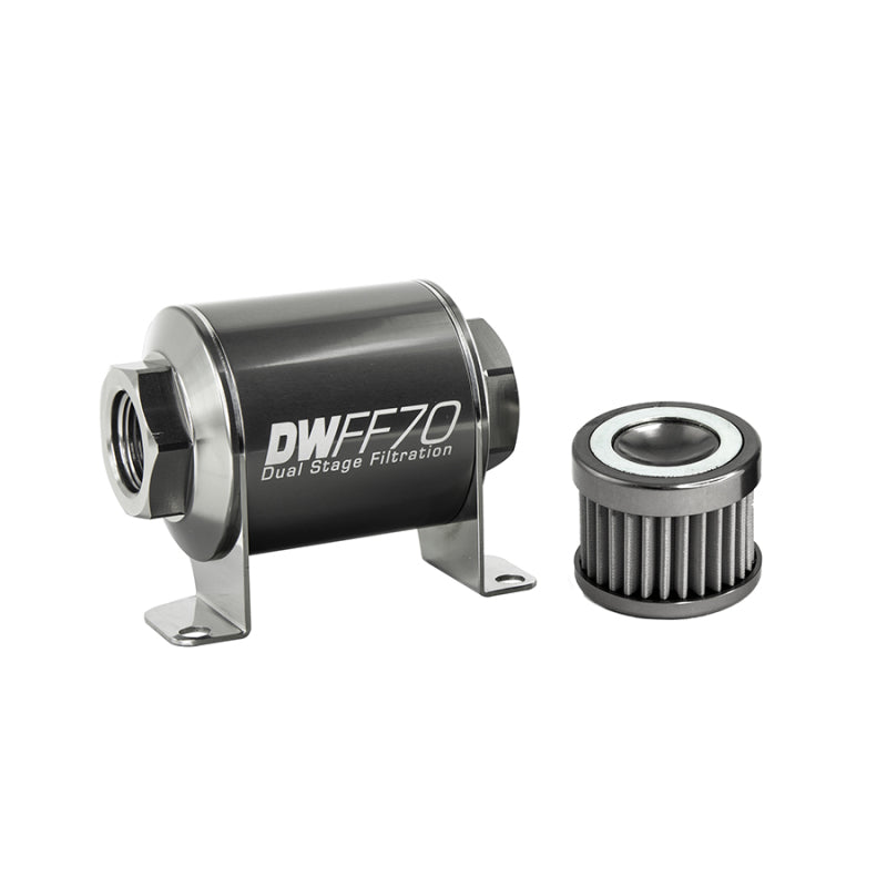 DeatschWerks '-10AN Female, 40 micron, 70mm In-line fuel filter kit 8-03-070-040K Photo - Primary
