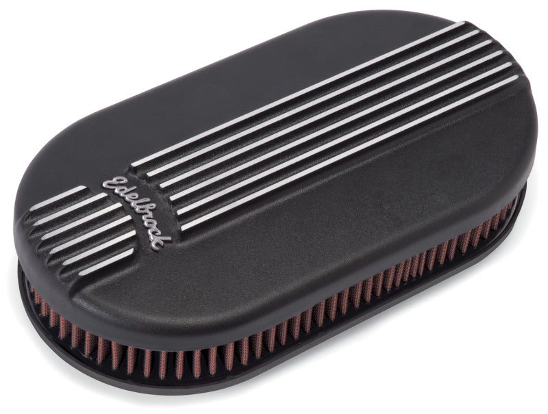 Edelbrock Air Cleaner, Classic Series, Oval, Aluminum Top, Cloth Element, 17.5 " 41153 Photo - Primary