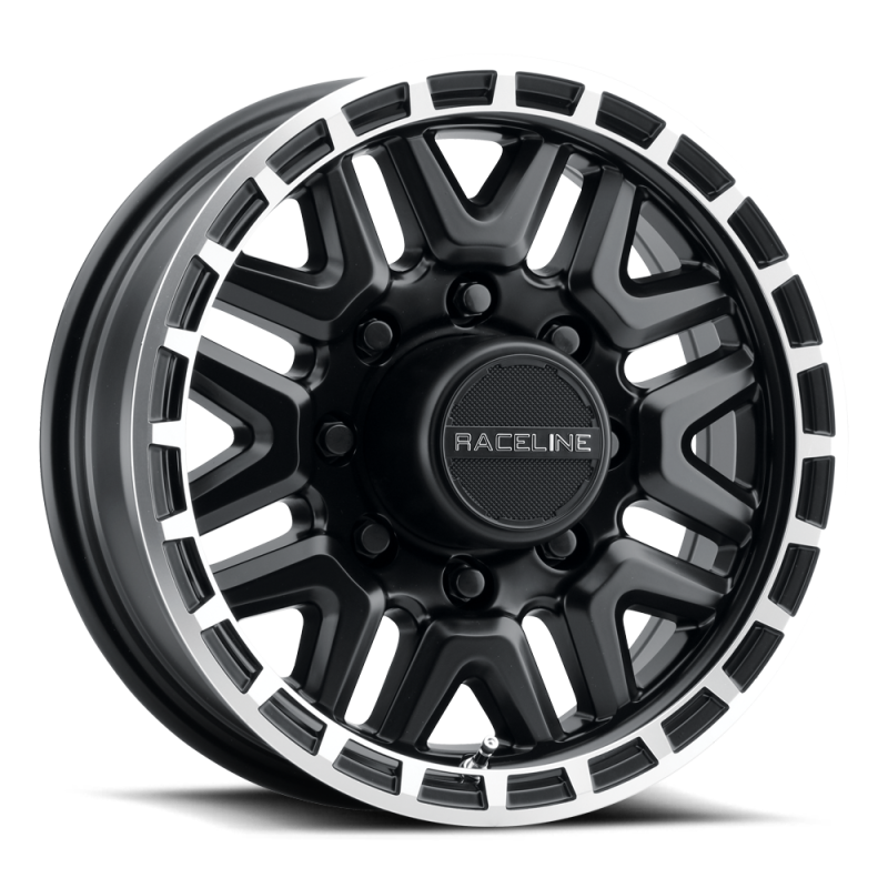 Raceline 953BM Krank 16x6in / 8x165.1 BP / 0mm Offset / 4.90mm Bore - Black & Machined Wheel 953BM-66080 953BM-66080 Photo - Primary