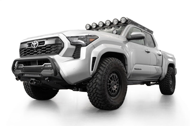Addictive Desert Designs ADD 2024+ Toyota Tacoma Stealth Center Mount Winch Front Bumper w/ Top Hoop F6703512601NA F6703512601NA Photo - Mounted