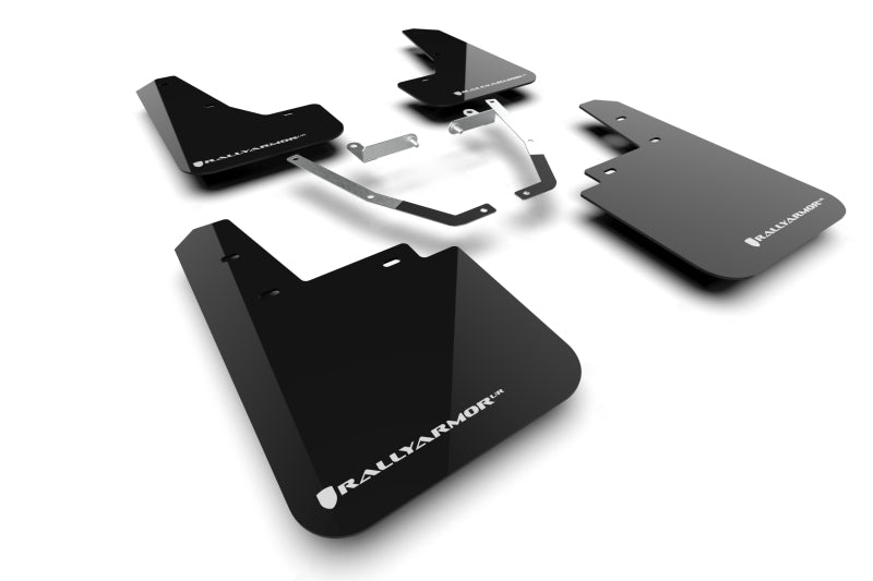 Rally Armor - 2024 Subaru Crosstrek (Wilderness Only) Black UR Mud Flap W/White Logo No Drilling Req MF116-UR-BLK-WH MF116-UR-BLK-WH Photo - Primary