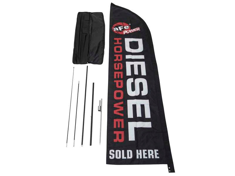 aFe Diesel Horsepower Flag, Black (Double Sided): 12' Ft. Tall x 27.5" Wid 40-10155 Photo - Primary