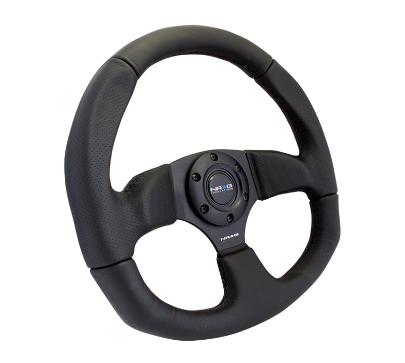 NRG Reinforced Steering Wheel-Leather Steering Wheel w/ Black Stitch RST-009R Photo - Primary