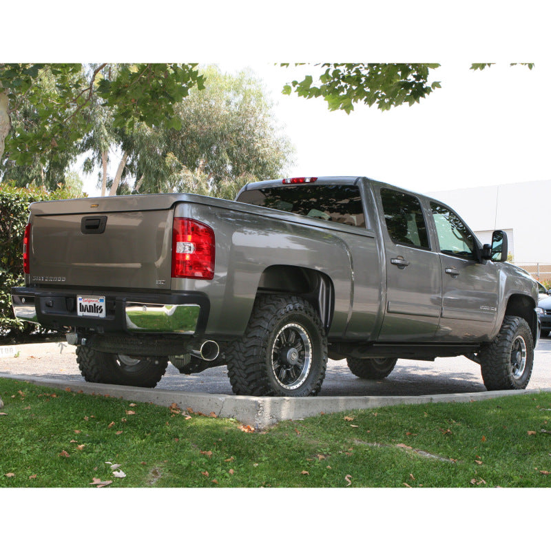 Banks Power 07-10 Chevy 6.6L LMM ECSB-CCLB Monster Exhaust System - SS Single Exha 47784 Photo - Mounted