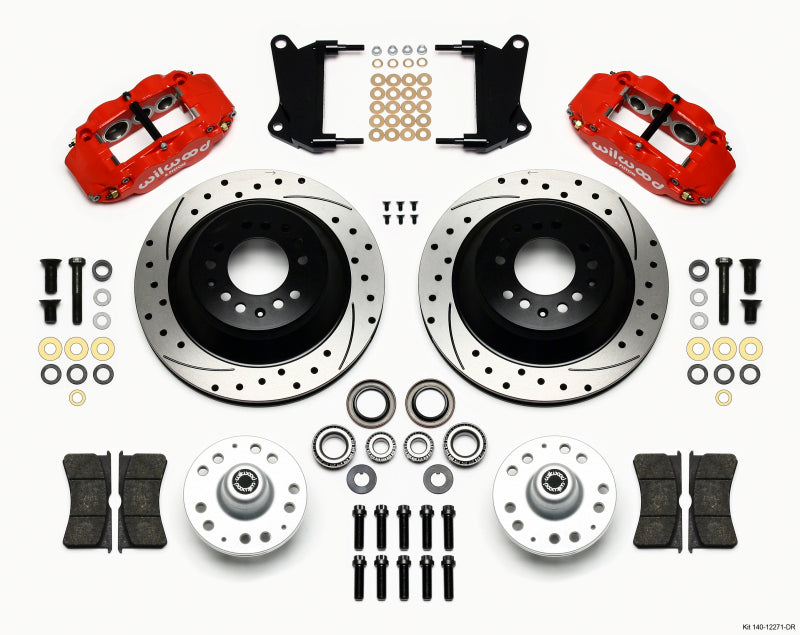 Wilwood FNSL6R Front Hub & 1PC Rtr Kit, Dril -Red,Camaro, 140-12271-DR Photo - Primary