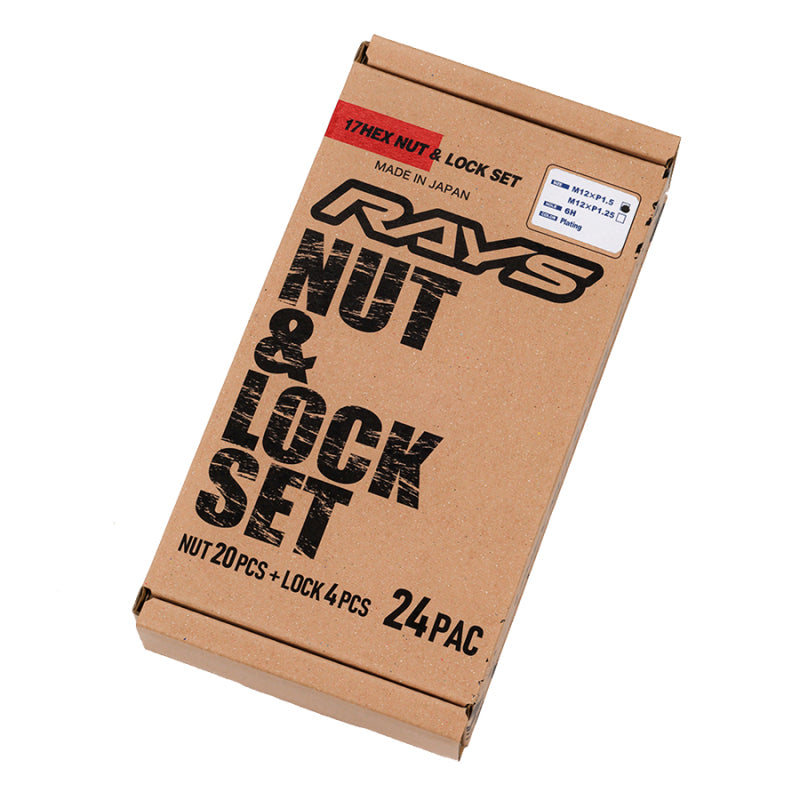 Rays M12x1.50 6 Hole 24pc Lock & Nut Set - Black W171215B6H W171215B6H User 1