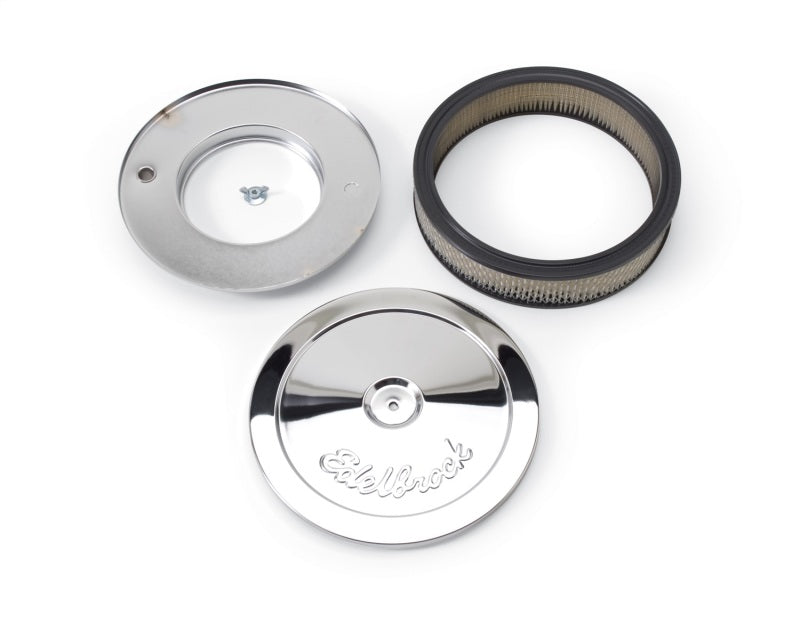 Edelbrock Air Cleaner, Pro-Flo Series, Round, Steel Top, Paper Element, 10" Dia. 1208 Photo - Unmounted