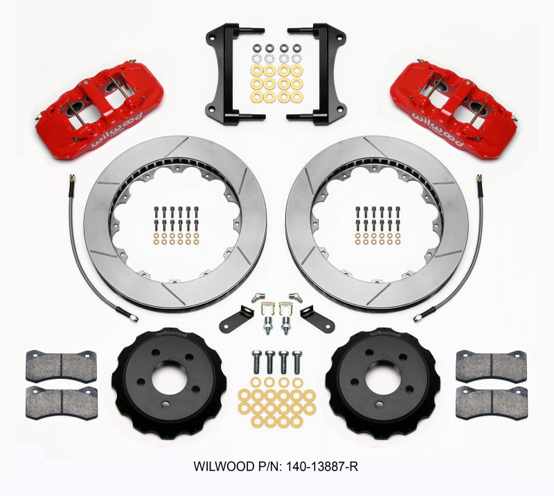 Wilwood AERO6 Front Hat Kit, 15.00, Red, 2015-Up Mustang w/Lines 140-13887-R Photo - Primary