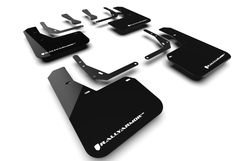 Rally Armor 2024 Hyundai Kona N Line Black UR Mud Flap - White Logo MF103-UR-BLK-WH MF103-UR-BLK-WH Photo - Primary