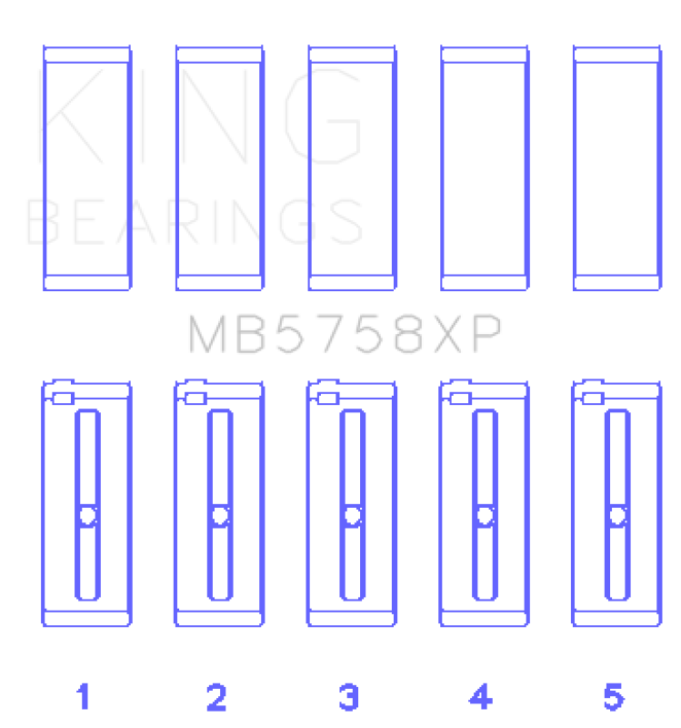 King Engine Bearings King Peugeot EP6 1.6L / BMW N14B16C (Size STD) Main Bearing Set MB5758XP MB5758XP Photo - Primary
