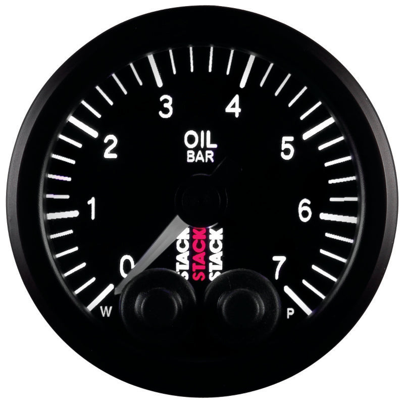 Autometer Stack 52mm 0-7 Bar M10 Male Pro-Control Oil Pressure Gauge - Black ST3501 ST3501 Photo - Primary