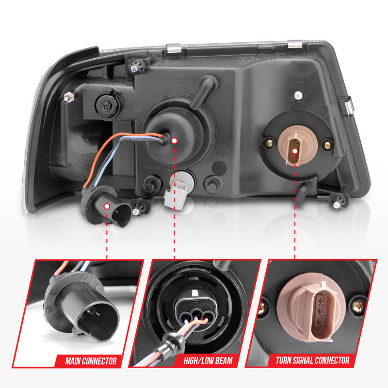 ANZO 2001-2011 Ford Ranger Crystal Headlights w/ Light Bar Chrome Housing 111512 111512 Photo - Unmounted