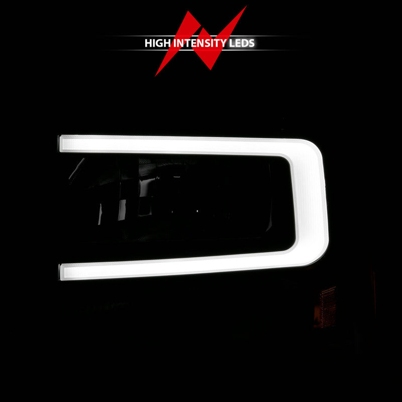 ANZO 99-04 Ford F250/F350/F450/Excursion (excl. 99) Crystal Headlights - w/ Light Bar Black Housing 111549 111549 Photo - Unmounted