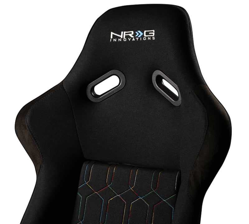 NRG FRP Bucket Seat (Black w/ Multi Color Geometric Pattern) - Large FRP-300-MGEO-BK FRP-300-MGEO-BK Photo - Primary