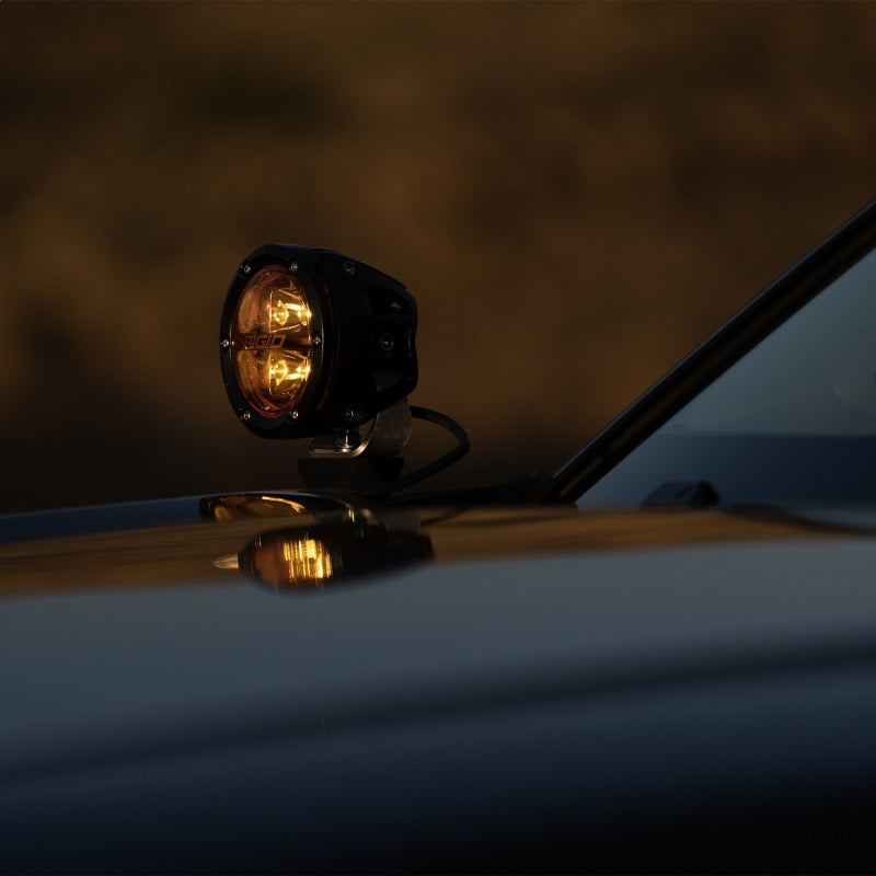 Rigid Industries 360-Series 4in Fog w/ Amber PRO Lens - White (Pair) 36123 36123 Photo - Mounted