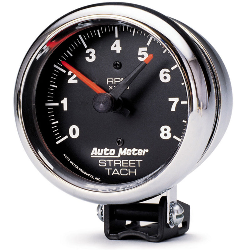 Autometer 3-3/4" Pedestal Tachometer, 0-8,000 Rpm, Traditional Chrome 2895 Photo - Primary