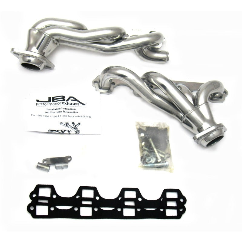 JBA 87-96 Ford F-150 5.8L SBF 1-5/8in Primary Silver Ctd Cat4Ward Header 1628SJS 1628SJS Photo - Primary