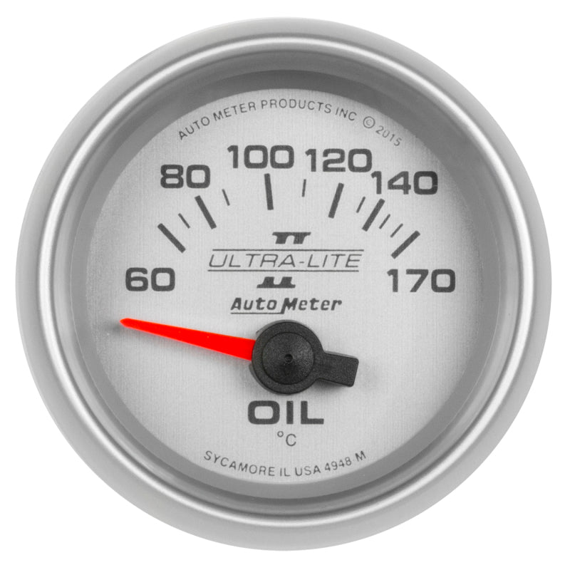 Autometer Gauge,Oil Temp 2 1/16", 60-170 deg. F,Electric,Ultra-Lite II 4948-M Photo - Primary