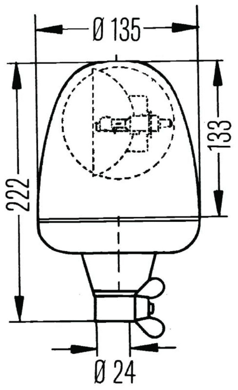 Hella Rotating Beacon H 12V Yellow Mgs12 2Rl 006846001 006846001 Technical Drawing