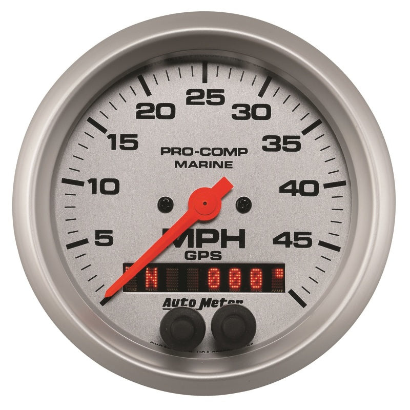Autometer GAUGE, SPEEDOMETER, 3 3/8", 50MPH, GPS, MARINE SILVER 0PC0L 200635-33 User 1