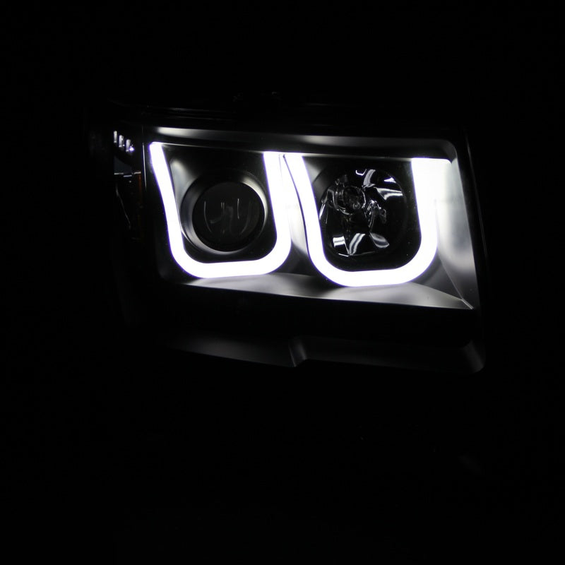 Anzo 2009-2014 Ford F-150 Projector Headlights w/ U-Bar Black 111263 Photo - Mounted