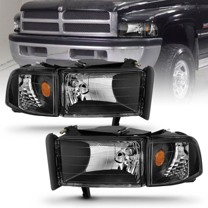 Anzo Black Crystal Headlights 1994-2001 Dodge Ram 1500 111067 Photo - lifestyle view