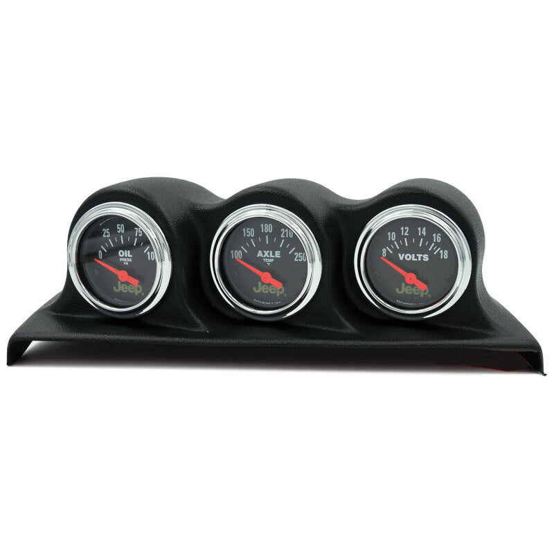 Autometer 07-10 Jeep Wrangler JK Oil PSI/Axle Temp/Volt 3 Piece Gauge Kit 8200 8200 Photo - Primary