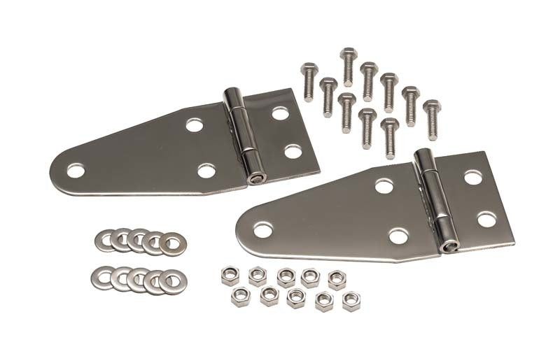 Kentrol 55-95 Jeep CJ/Wrangler YJ Hood Hinge Pair - Polished Silver 30402 30402 Photo - Primary