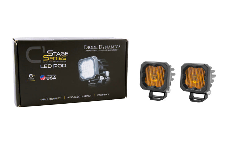 Diode Dynamics Stage Series C1 LED Pod - Yellow SAE Fog Standard ABL (Pair) DD6848P DD6848P User 2