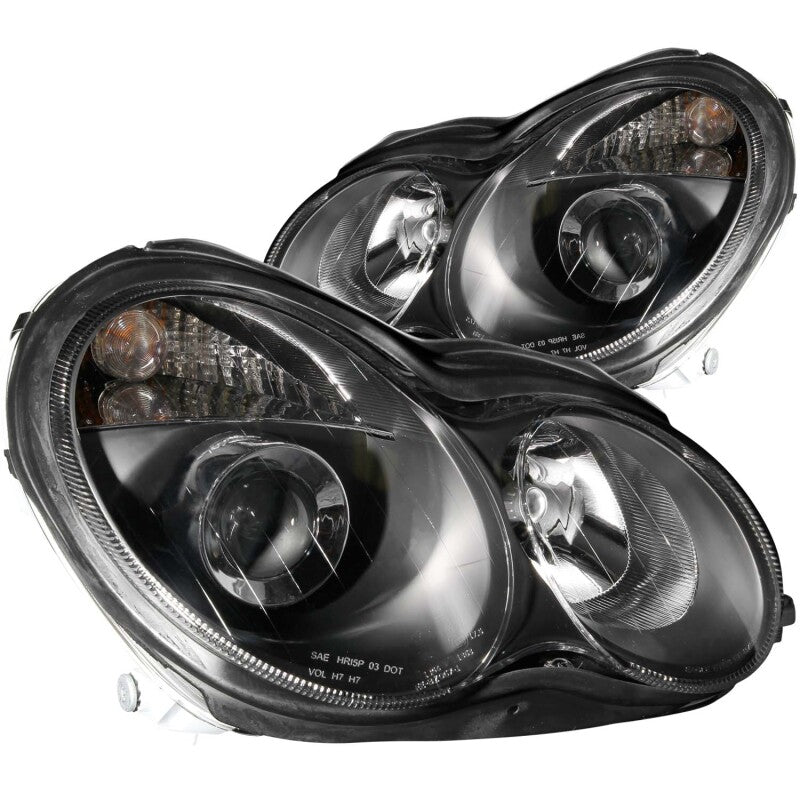Anzo 2001-2007 Mercedes Benz C Class W203 Projector Headlights Black 121079 Photo - Primary
