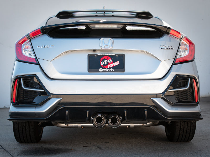 aFe Takeda 3in 304 SS Cat-Back Exhaust System w/CF Tips 17-20 Honda Civic Sport L4-1.5L (t) 49-36624-C 49-36624-C Photo - Mounted