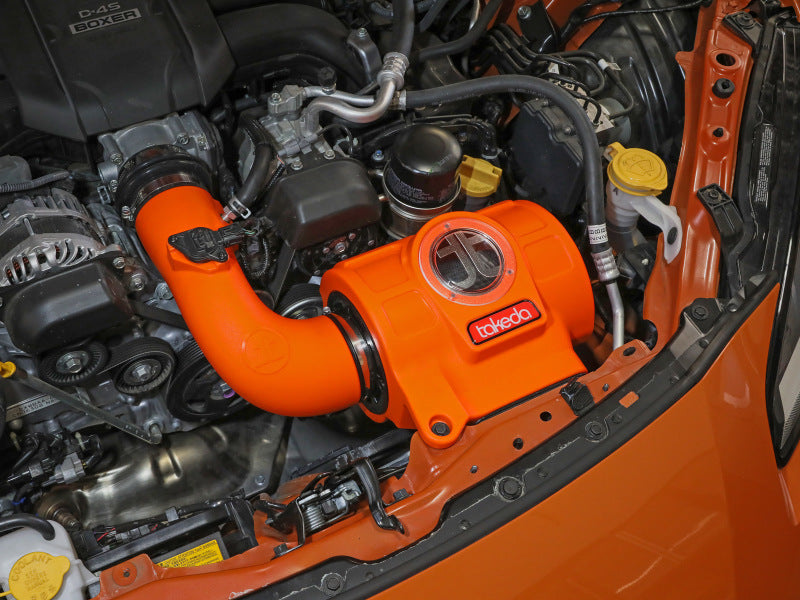 aFe 22-23 Toyota GR86 / Subaru BRZ Takeda Momentum Pro 5R Orange Edition Cold Air Intake System 56-70056KN 56-70056KN Photo - Mounted