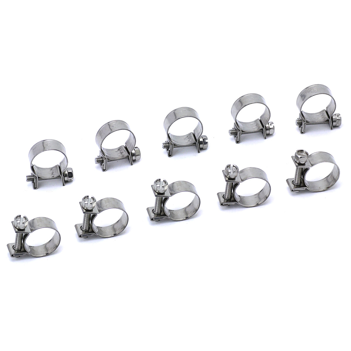 HPS SAE #15 Stainless Steel 3/8" Fuel Injection Hose Clamps 10pc Pack